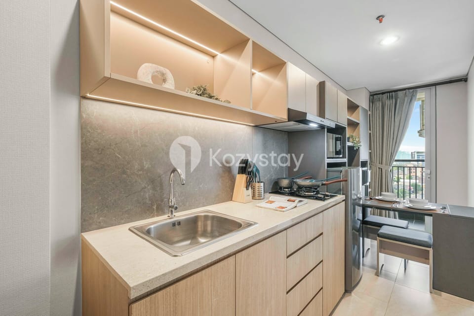 Apartment, 1 Bedroom, City View | Private kitchen | Full-size fridge, microwave, stovetop, rice cooker
