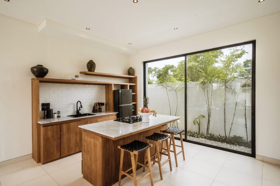 Deluxe Villa, 2 Bedrooms, Patio, Pool View | Private kitchen | Fridge, microwave, stovetop, coffee/tea maker