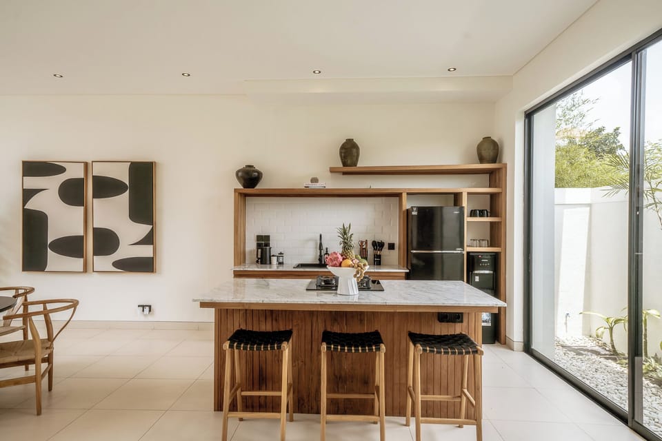 Deluxe Villa, 2 Bedrooms, Patio, Pool View | Private kitchen | Fridge, microwave, stovetop, coffee/tea maker