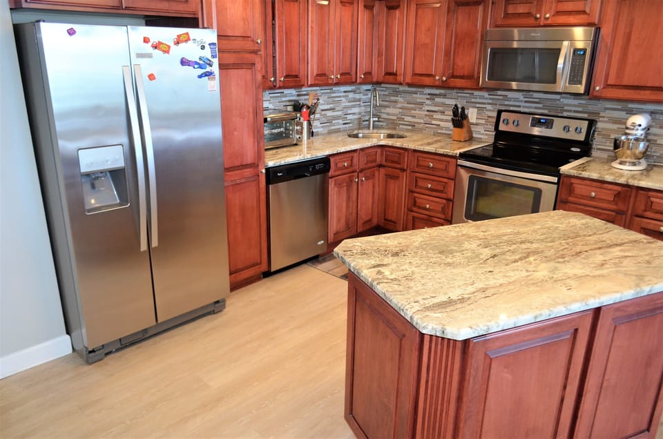 Dishes, cookware, coffee maker & toaster provided.