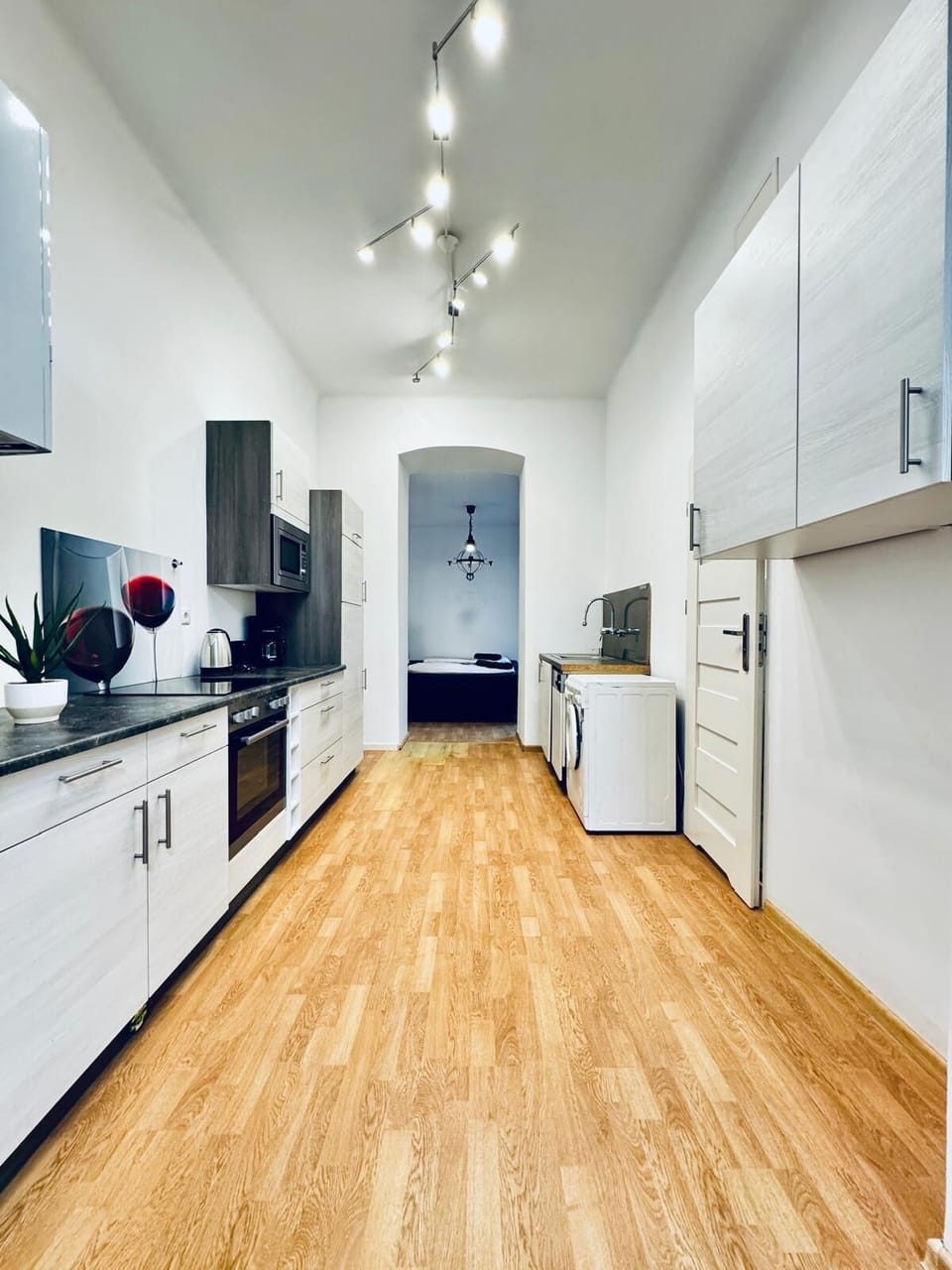 Basic Apartment | Private kitchen | Fridge, microwave, oven, stovetop