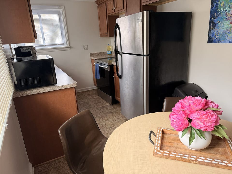 The kitchen area