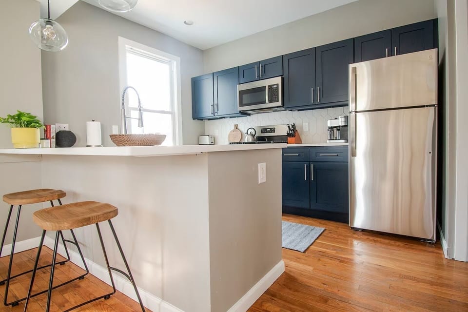 Looking into the kitchen from the dining room
