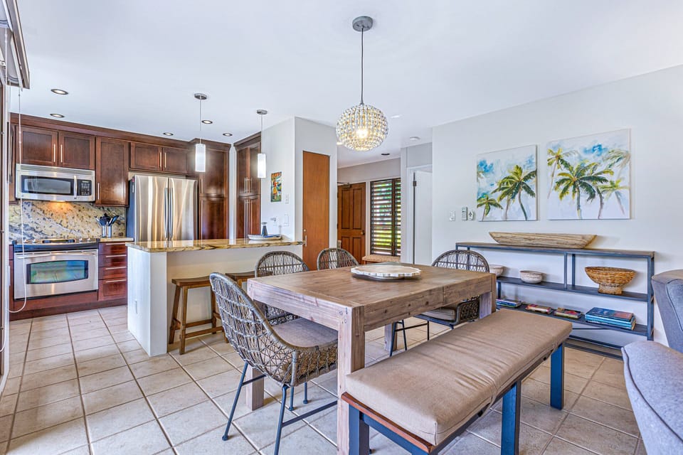 Functional kitchen flowing into the dining space for a perfect blend of cooking and conversation.