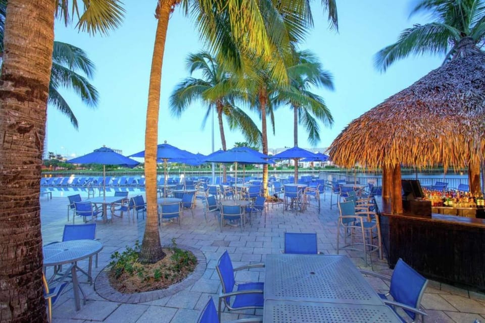 Lava Tiki Bar is an outdoor Poolside dining by the intracoastal Waterway