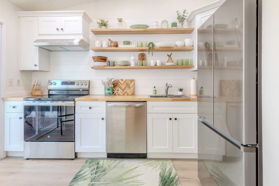 Updated kitchen with boho vibe