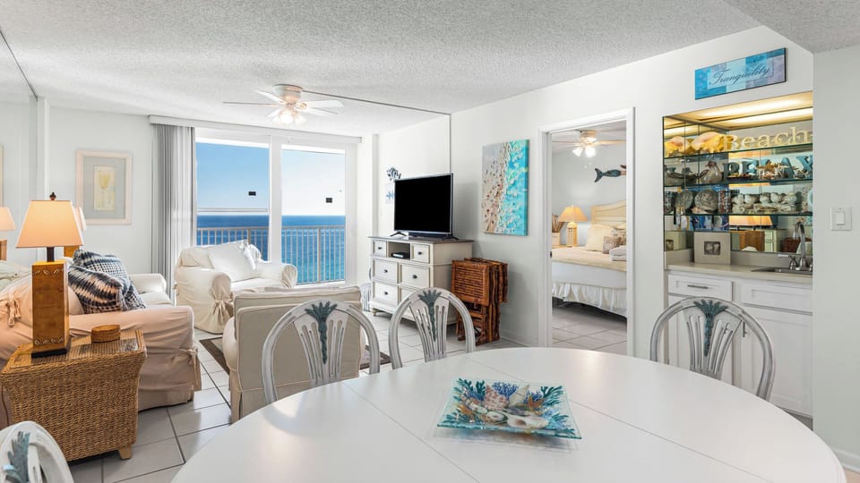 Beachcrest 1202 - Dining into Living area with Gulf views