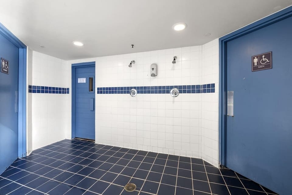 Dressing rooms by pool