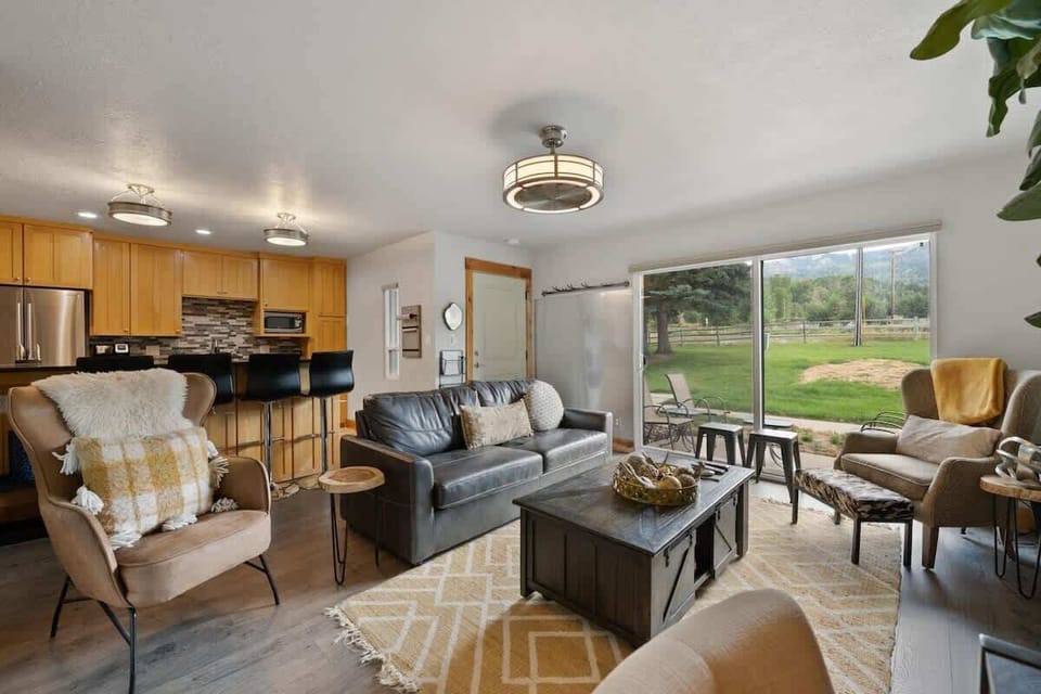 Open Concept Living Space with Sofa Bed