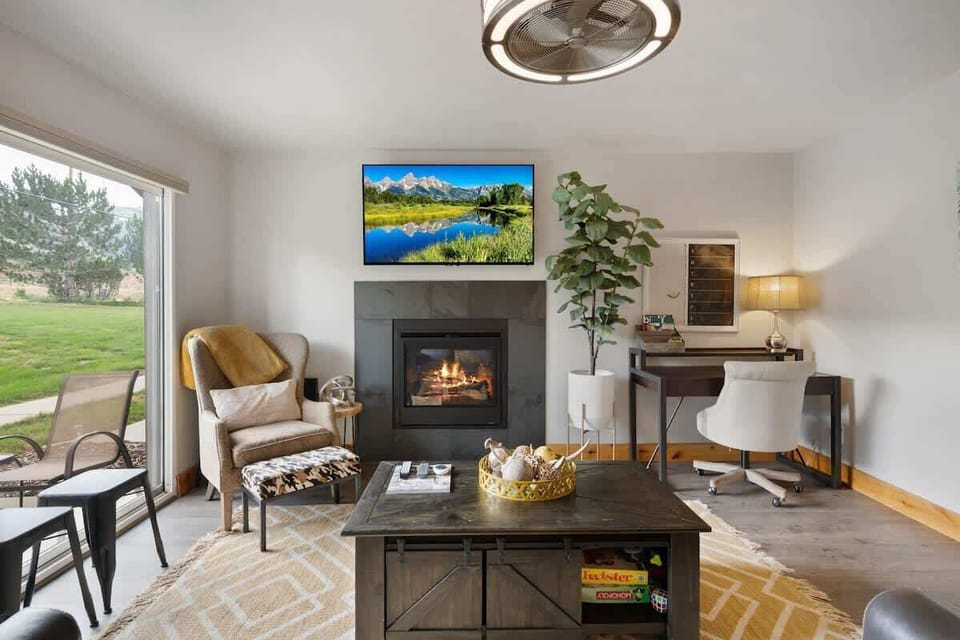 Cozy Living Room with Fireplace