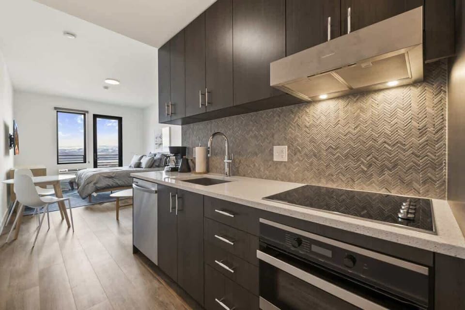 View from kitchen to living space