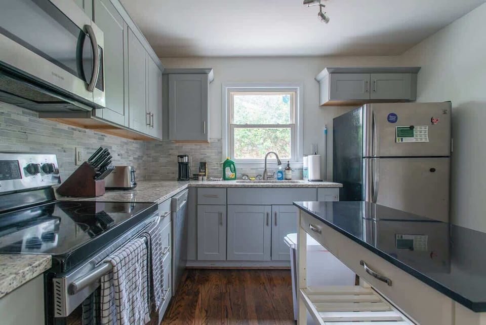 Fully stocked modern kitchen