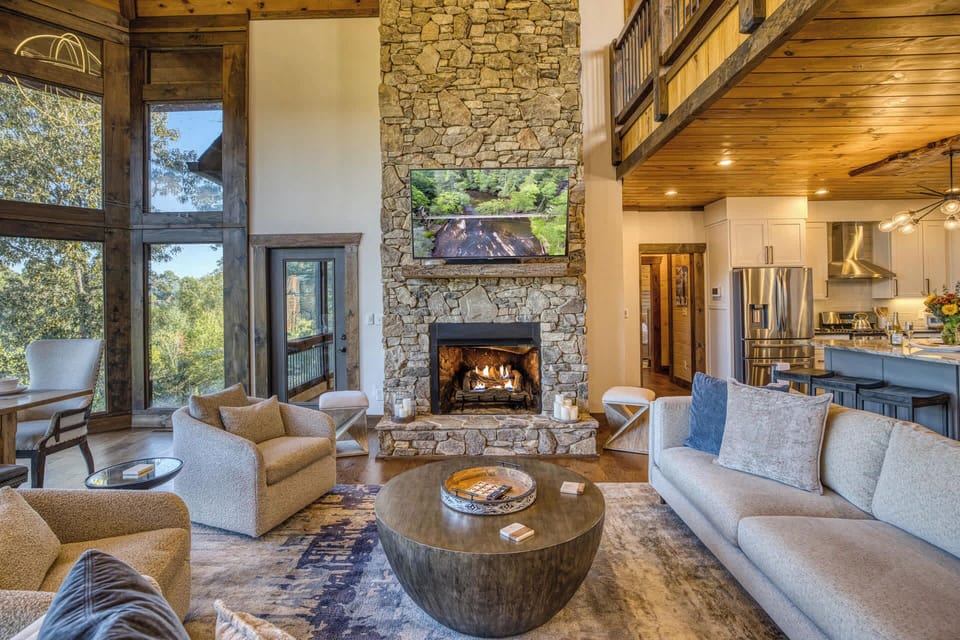 Large screen TV - great place to gather