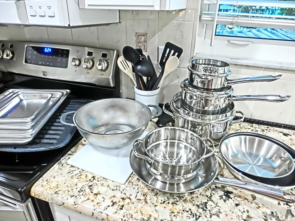 Fully equipped kitchen with everything you need for home-cooked meals.