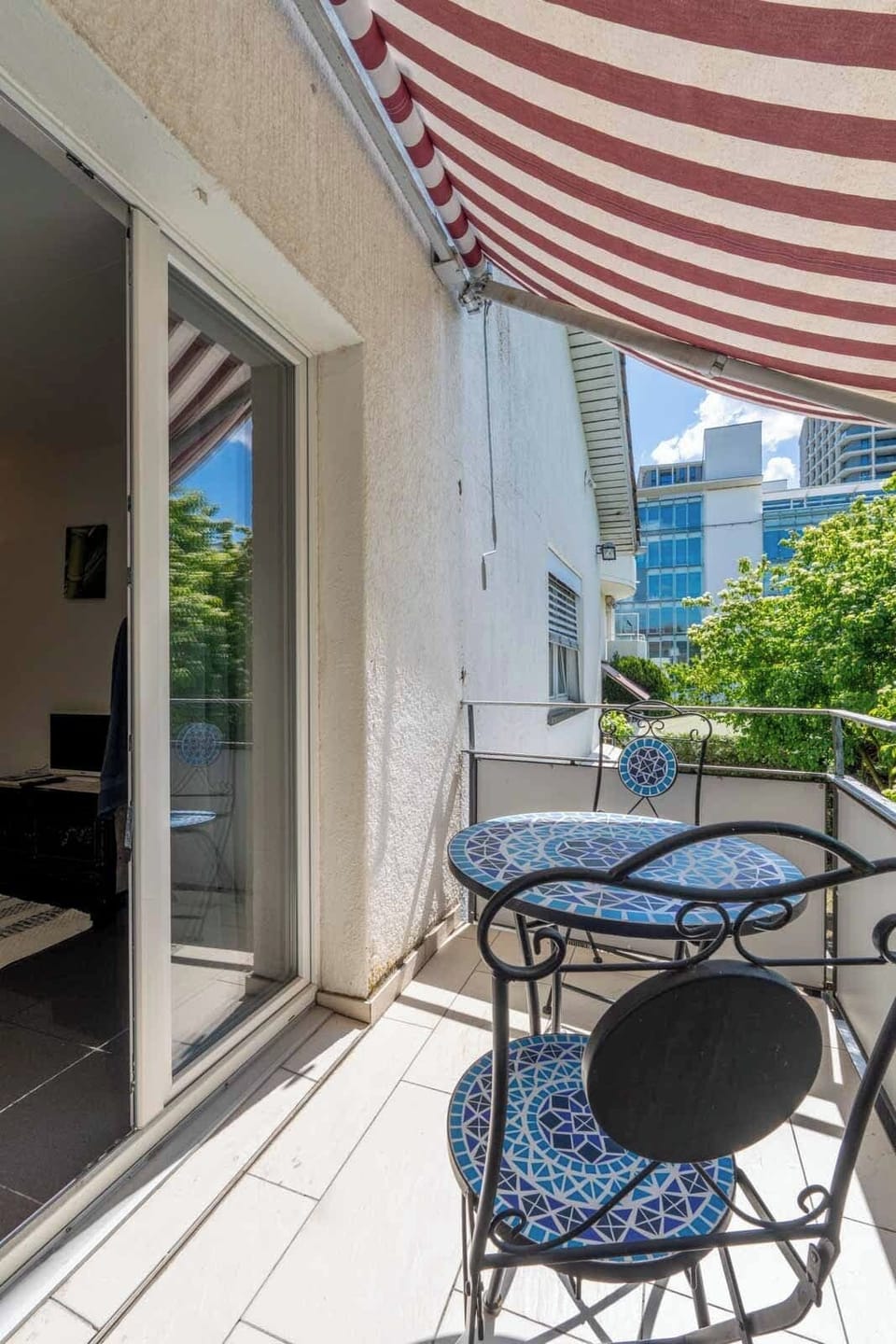 Private balcony with seating area