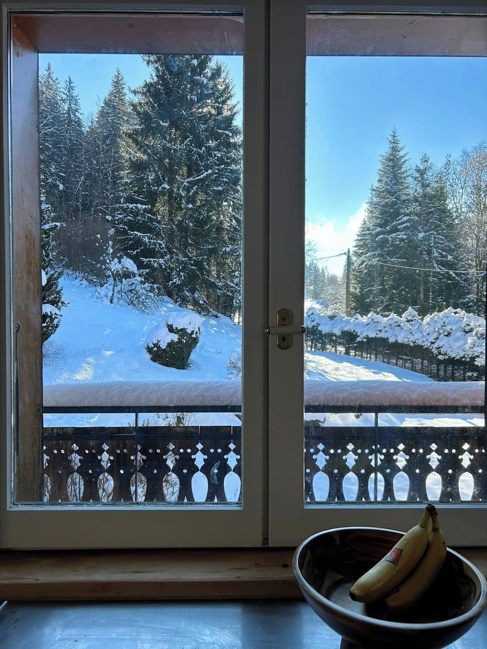 Kitchen Window with snowy views
