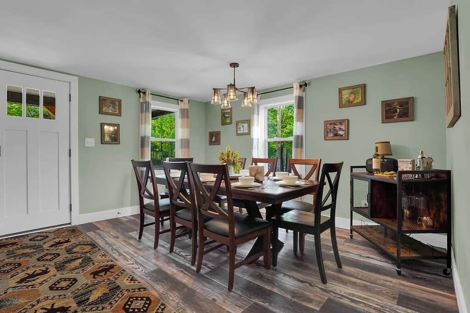 Share meals and memories at our generous dining room table — seats up to 8.