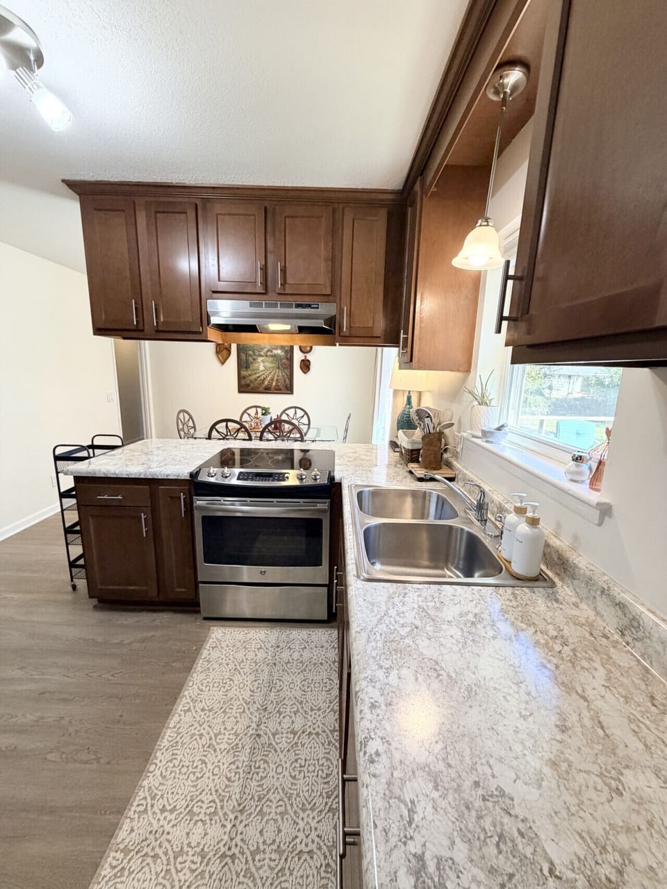Kitchen counter space is perfect for large meals