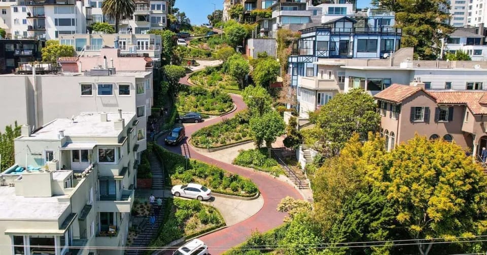 Lombard Street – Approx. 1.5 miles (~8 min drive)
