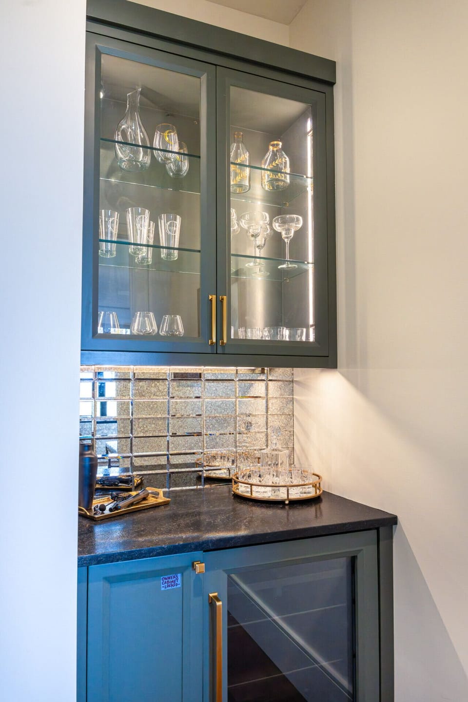 Glass Display Cabinets | Elegant Backsplash | Modern Touches