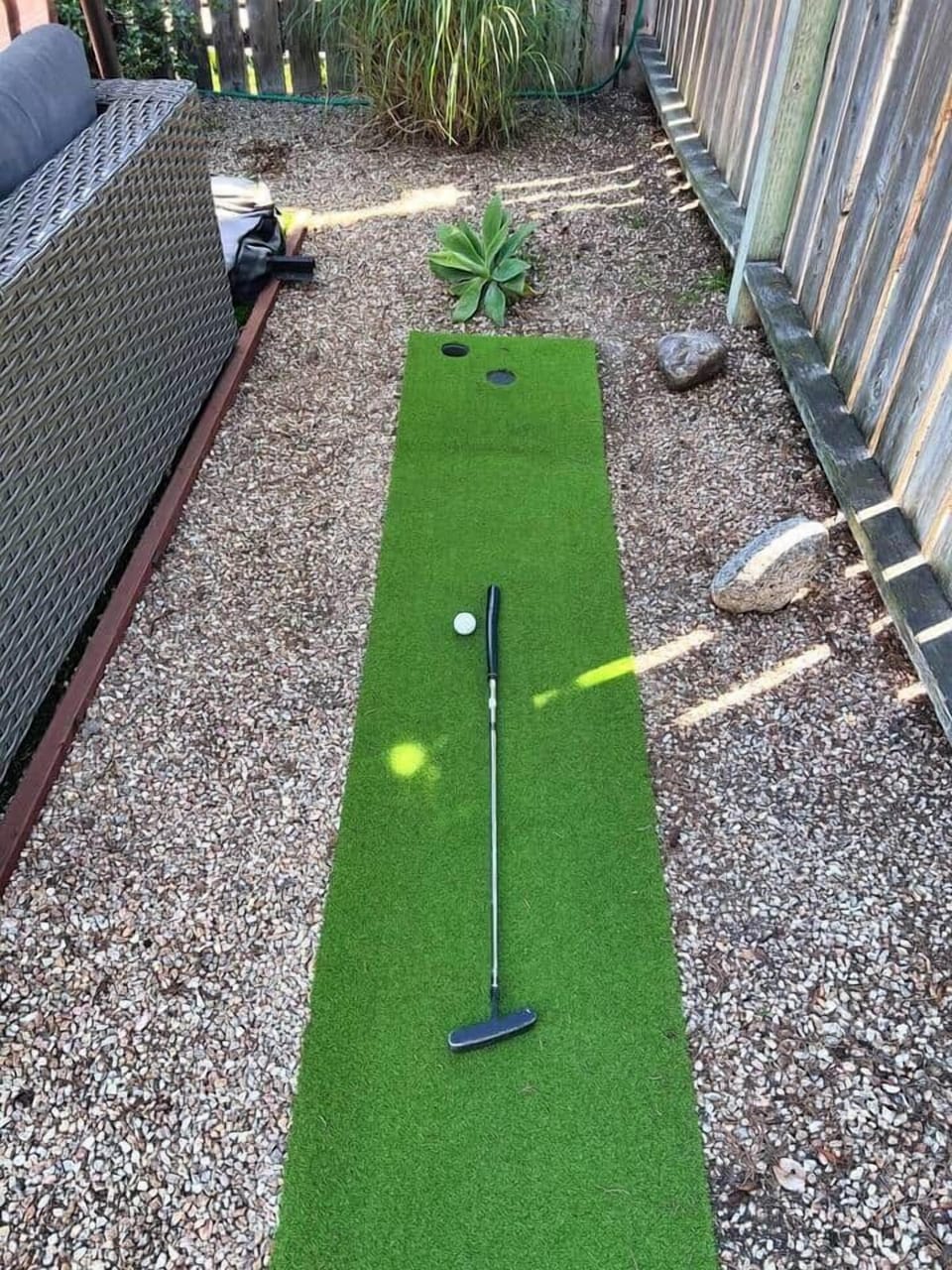 Enjoy a game of golf putting, friendly or competitive!