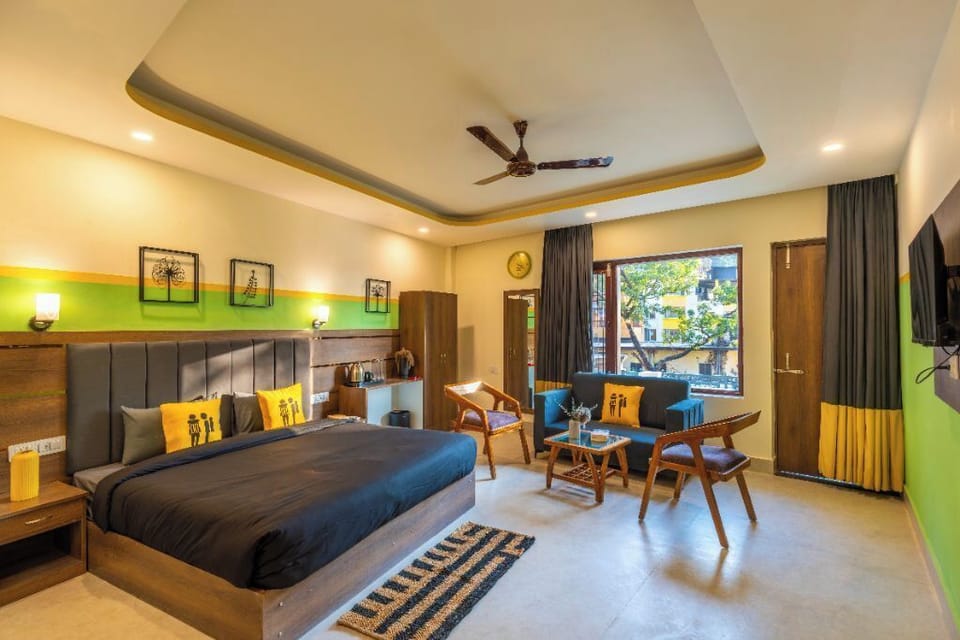 Premium Double Room with Balcony | Free WiFi, bed sheets