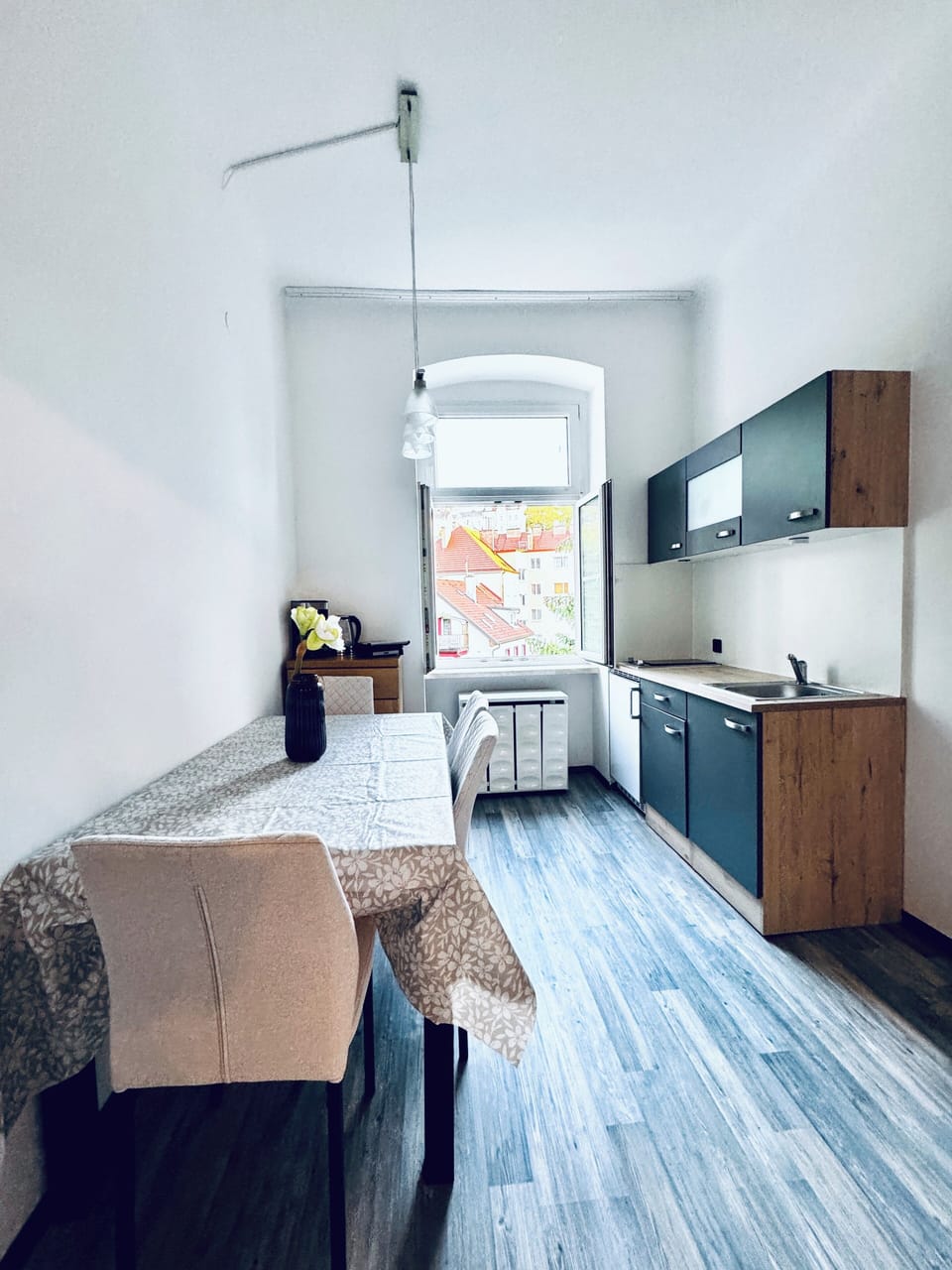 Basic Apartment | Private kitchen | Fridge, microwave, stovetop, cookware/dishes/utensils