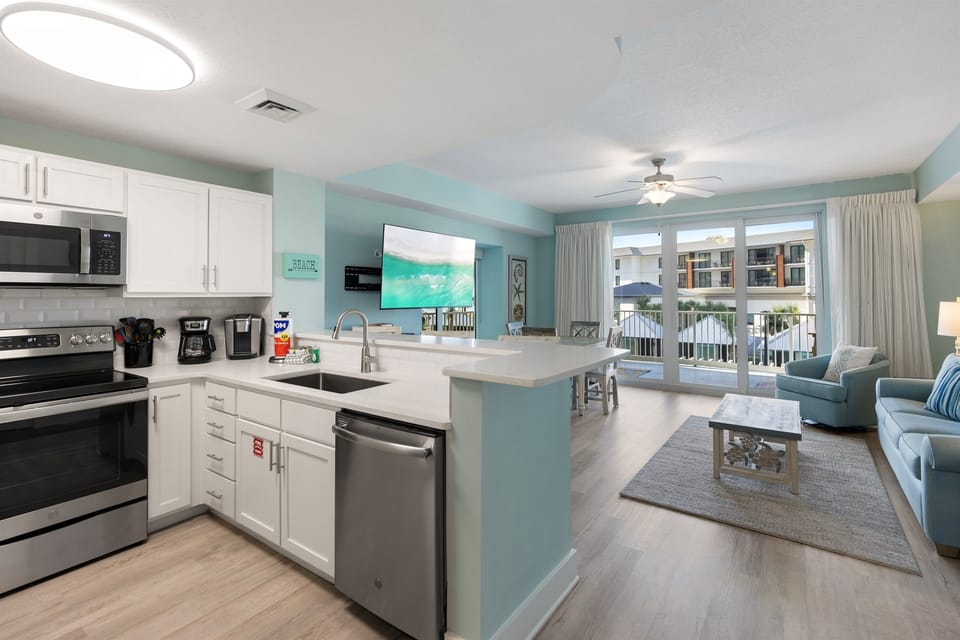 Unwind in your bright, open-concept space where coastal-inspired décor meets modern comfort and convenience.