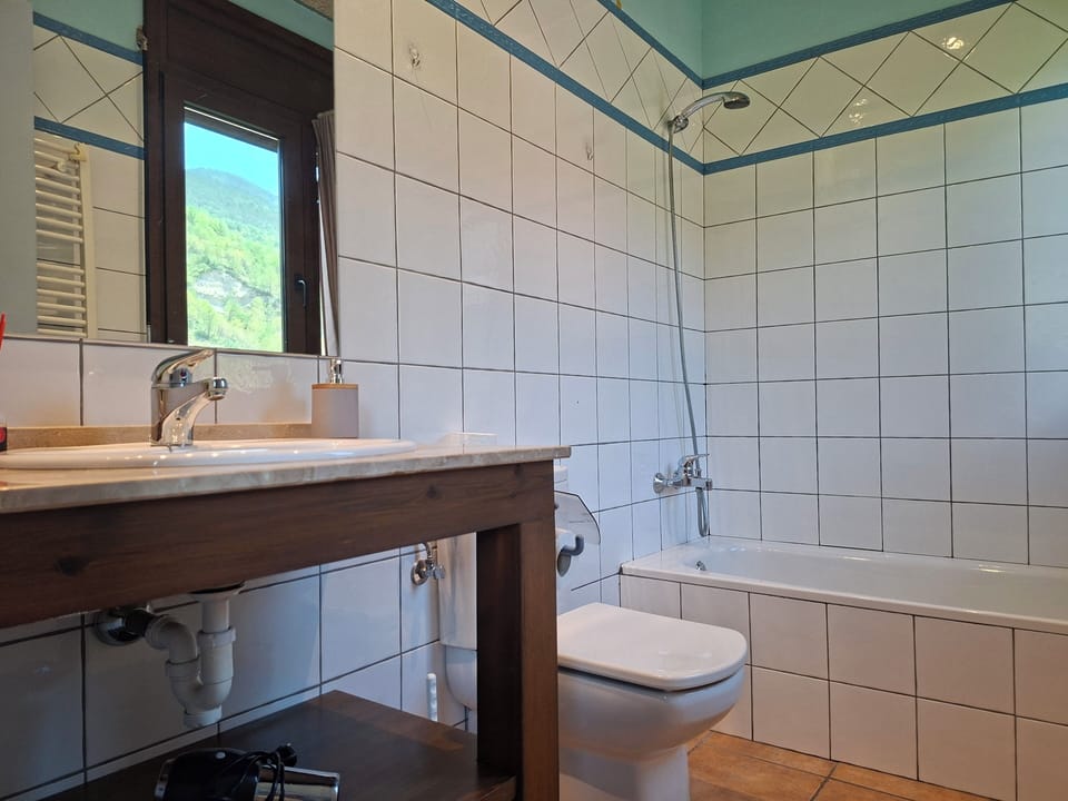 Double Room | Bathroom | Hair dryer, towels, toilet paper