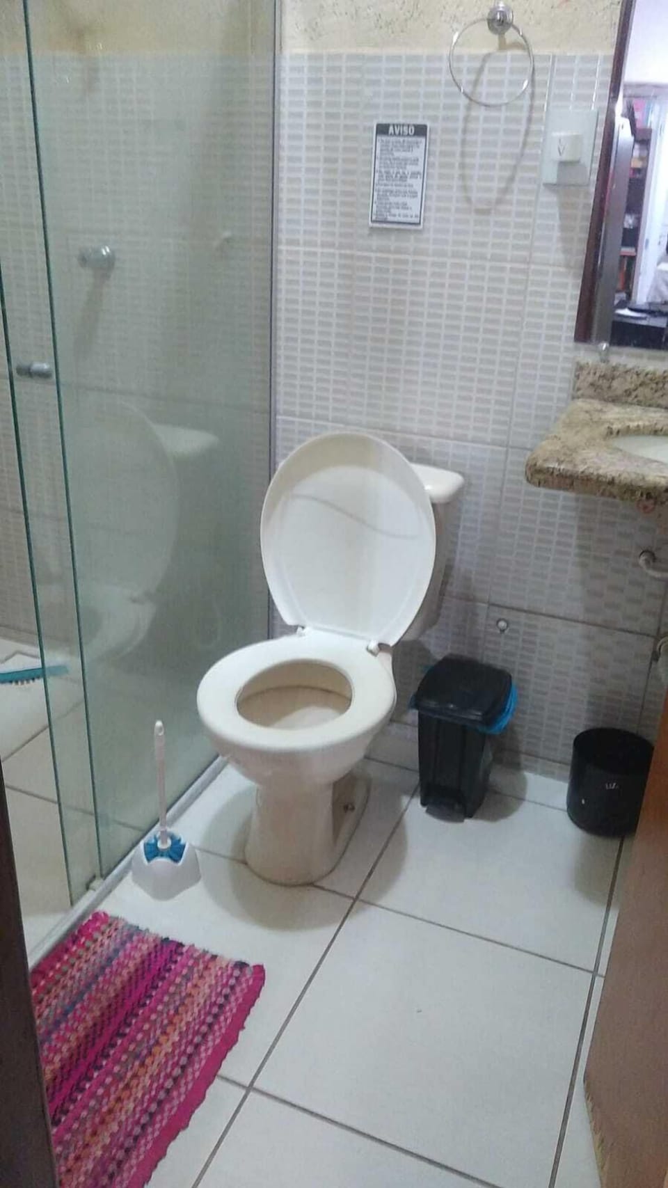 Hair dryer, towels, toilet paper