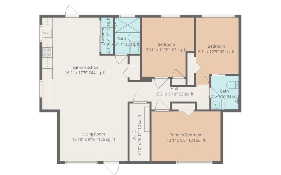 House, Multiple Beds (Villa Bleu) | Floor plan