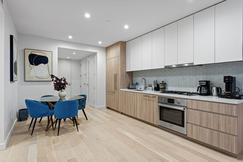 Prepare gourmet dishes in the sleek, fully-equipped chef's kitchen.