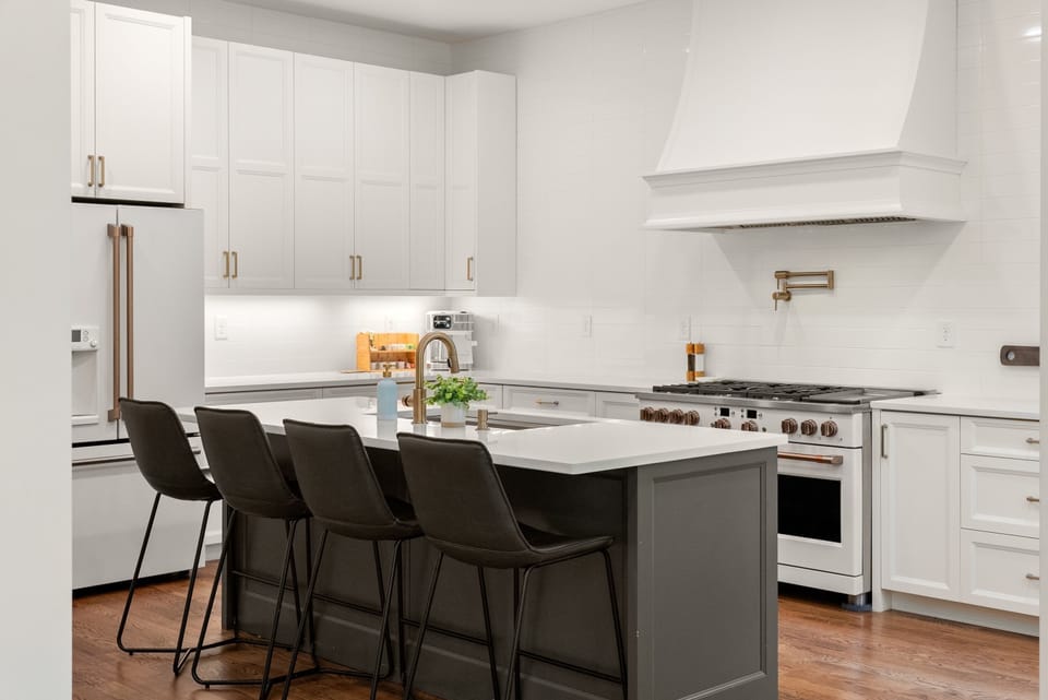 Oversized island — the heart of the home for cooking, coffee, and conversation.