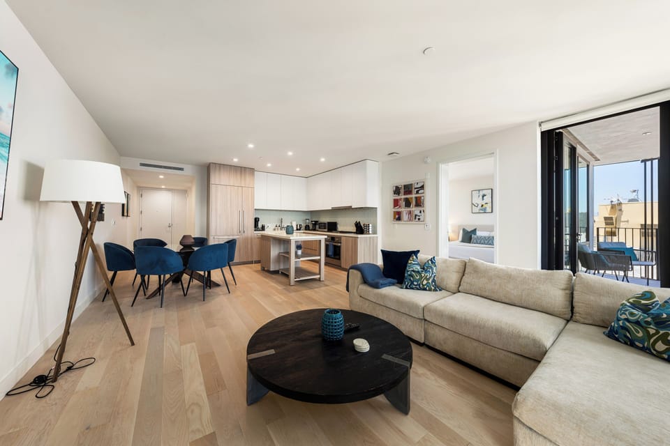 Sun-drenched, open-plan living is perfect for entertaining.