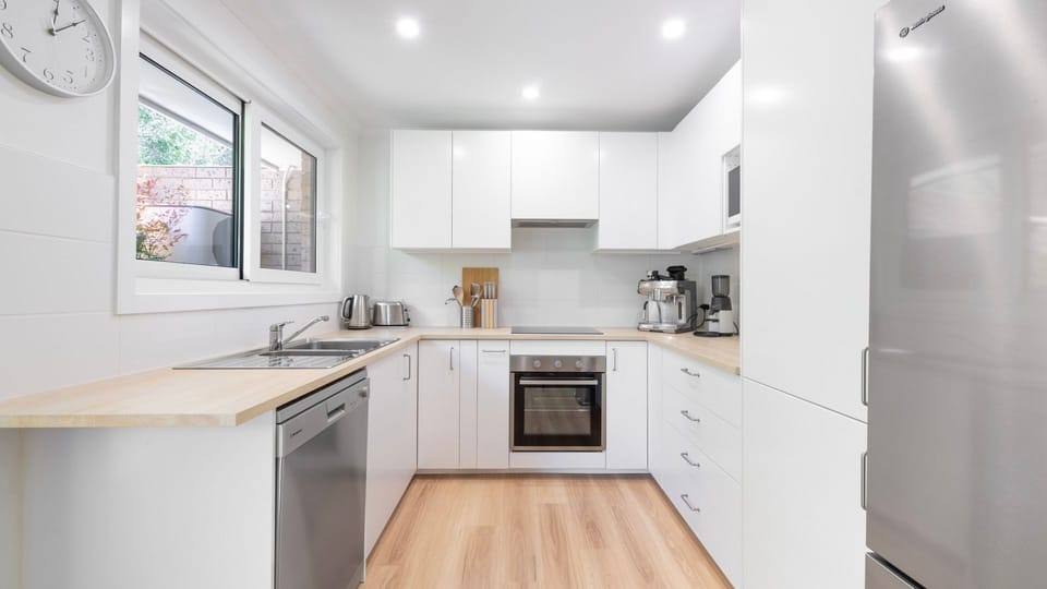 Brand new: Fresh, modern kitchen with all essentials