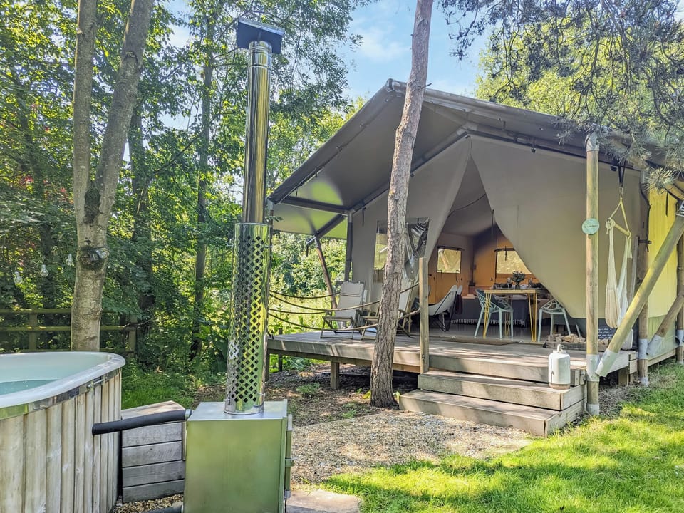 The new Wood Fired Hot Tub nestled in the garden | The Apple Bobber - The Firs Suffolk, Cratfield, near Laxfield