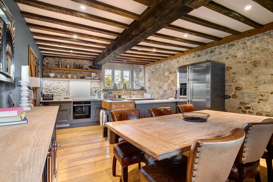 The dining kitchen at Reeves Cottage. Essex