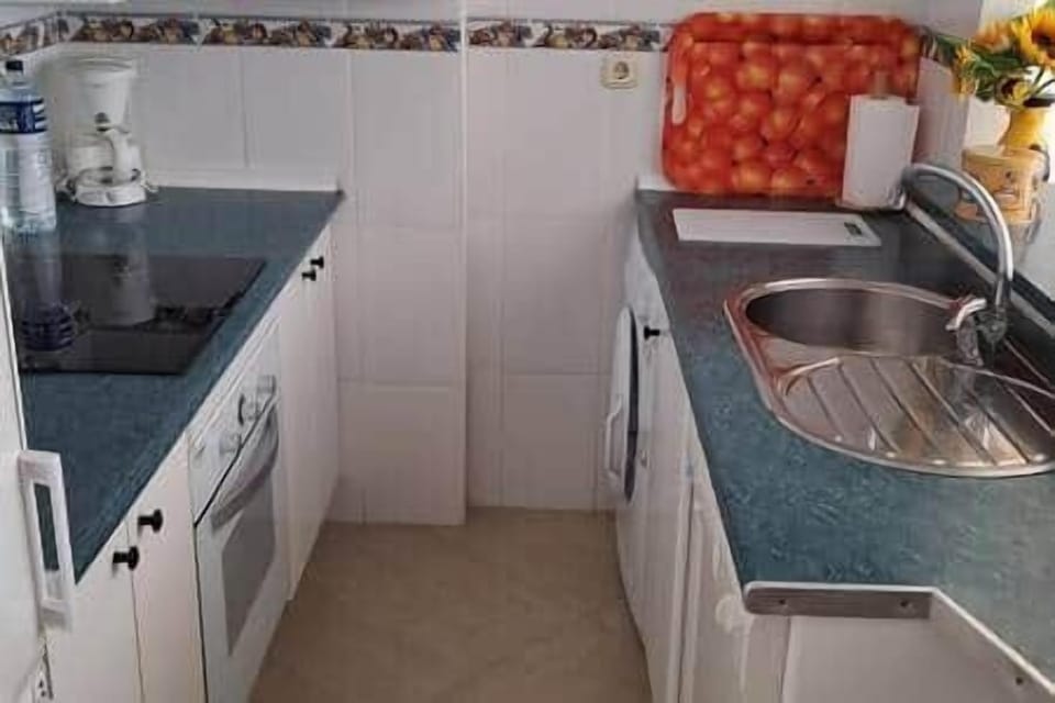 Complete kitchen with fridge, washing machine, dishwasher, oven, coffee maker, toaster ,etc