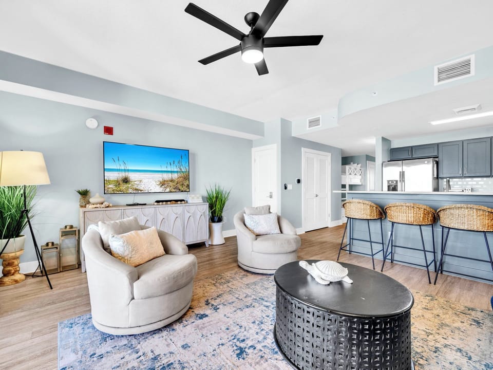 Living room with flat screen TV