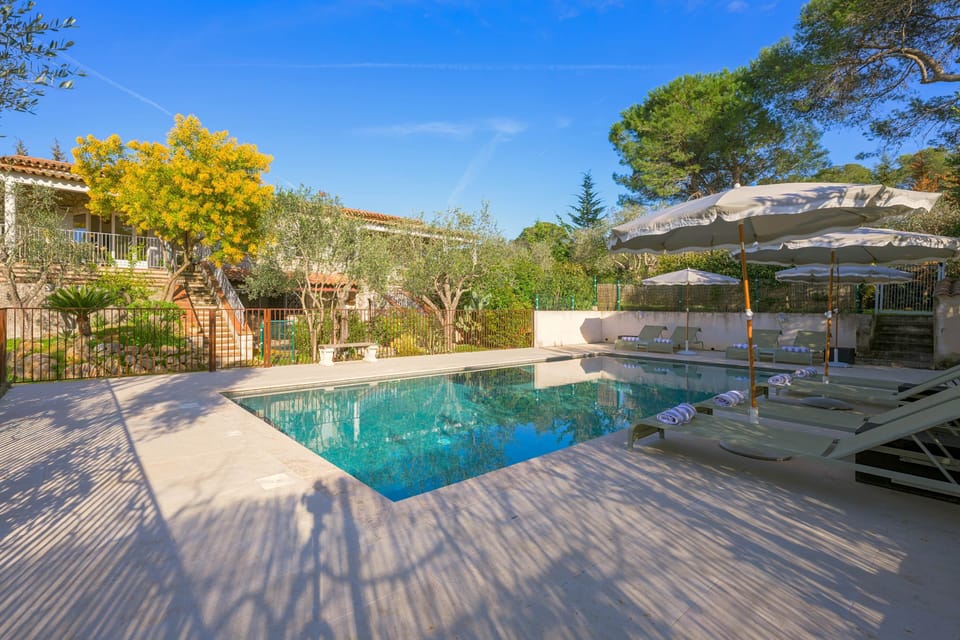View of the pool and villa