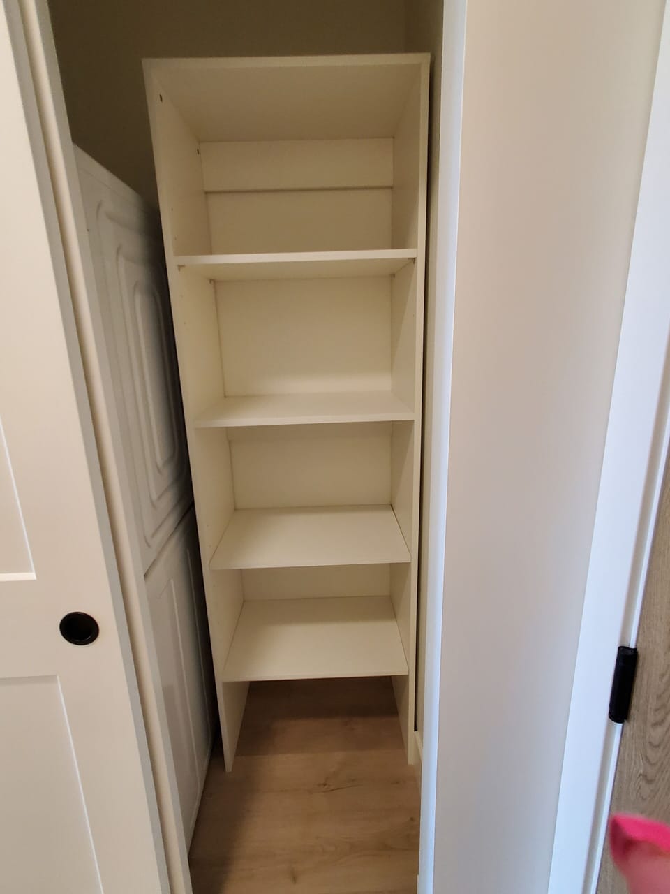 Washer and dryer with plenty of storage.
