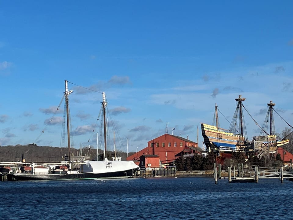 Mystic Seaport is within walking distance to the house along with water views 