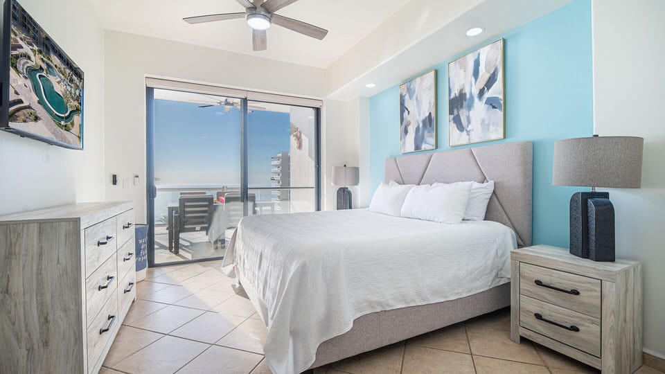 king bed in master bedroom