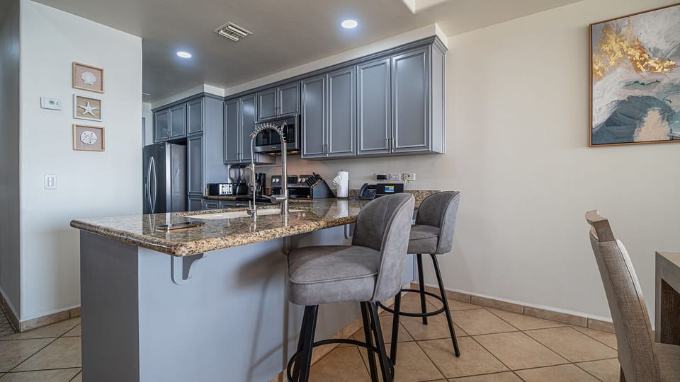 stools at the kitchen counter