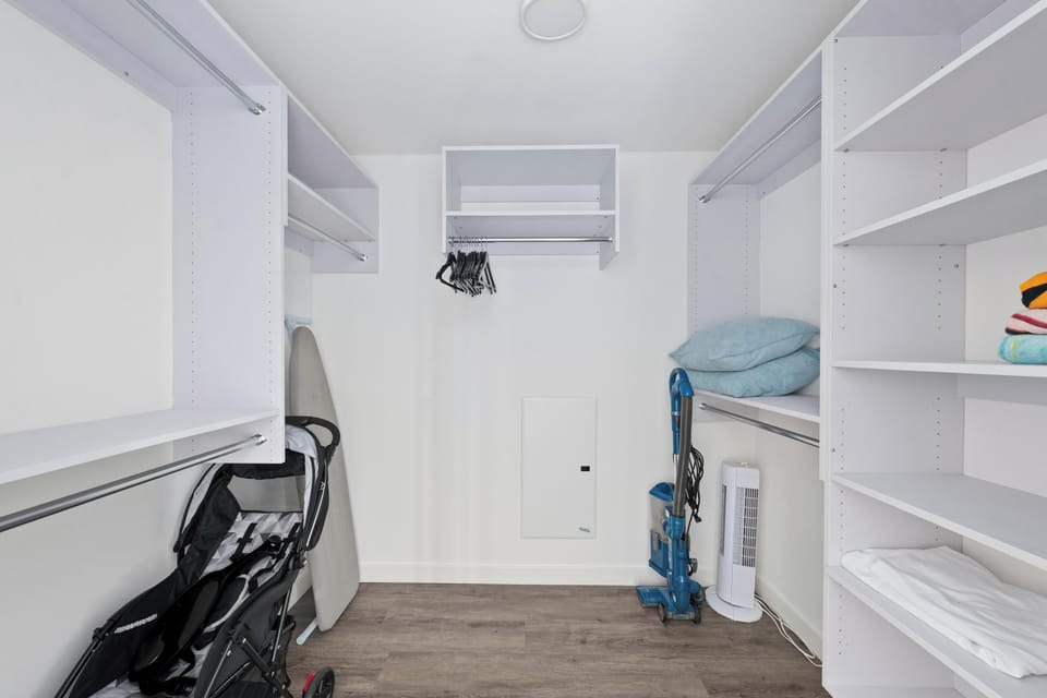 Ample closet space for settling in and unpacking your entire wardrobe.