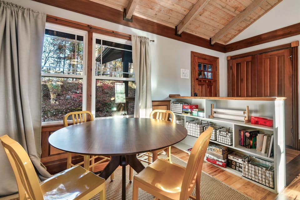 Fully stocked kitchen with modern appliances and dining space for family meals