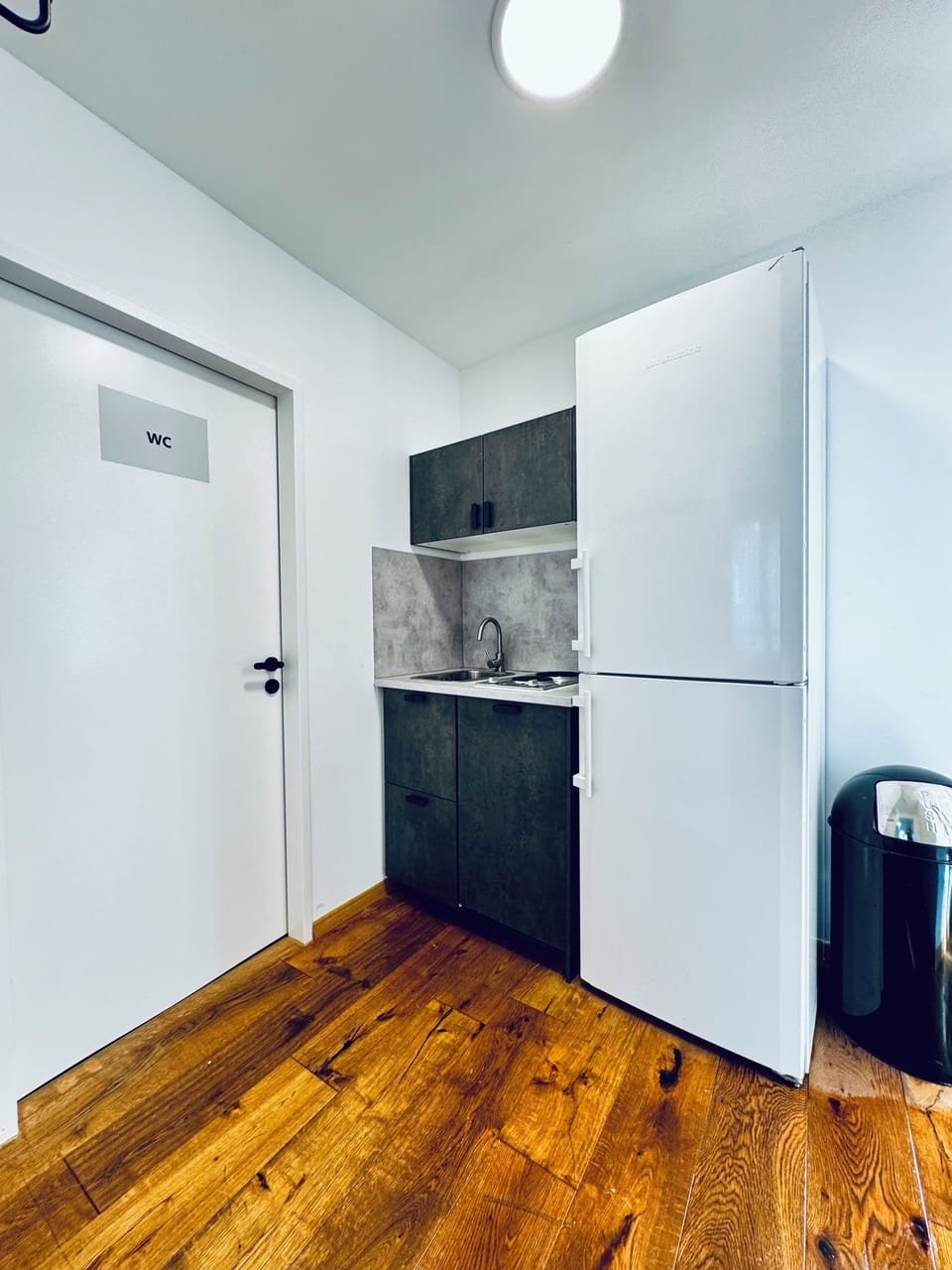 Basic Apartment | Private kitchen | Fridge, microwave, stovetop, cookware/dishes/utensils