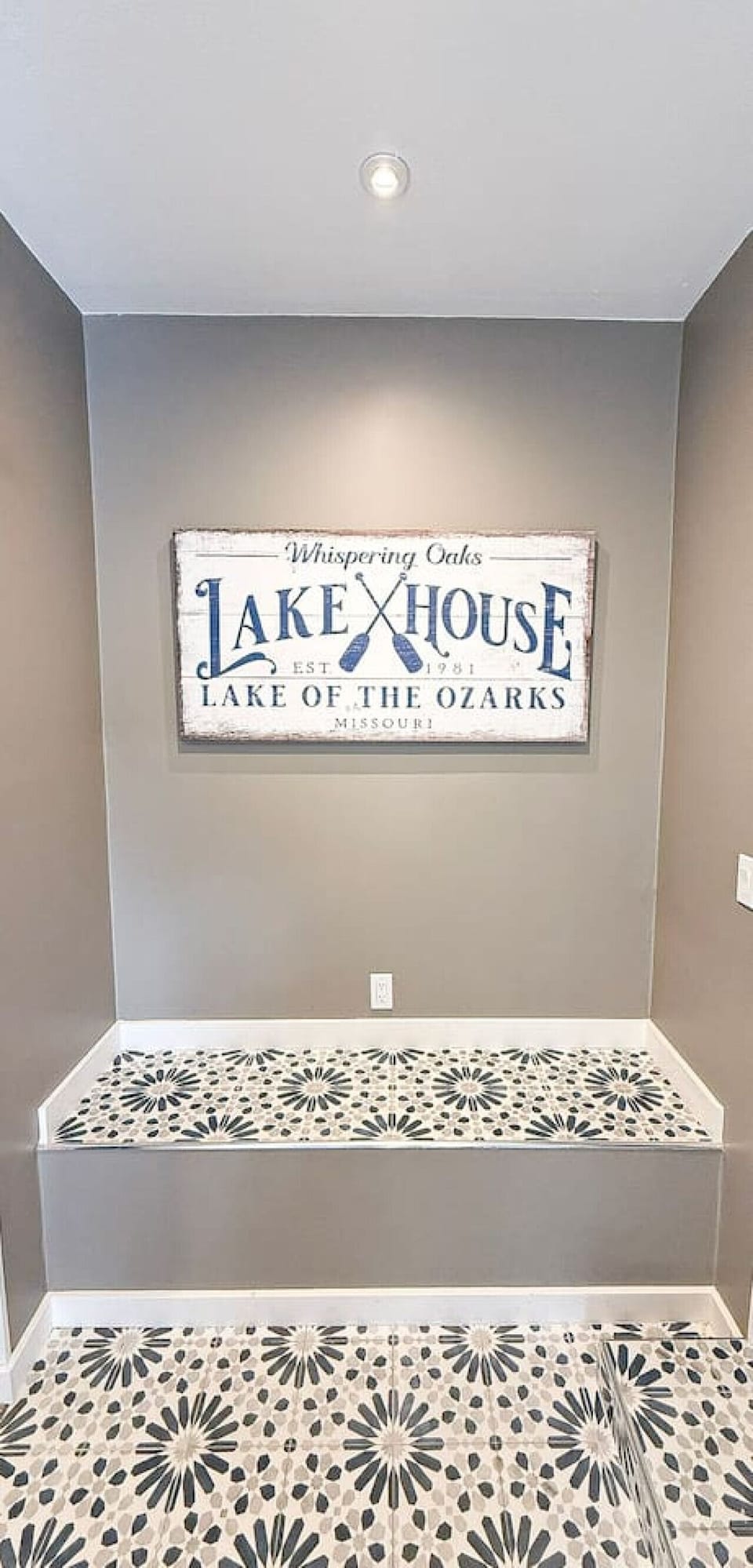 Welcome nook with charming Lake House décor.