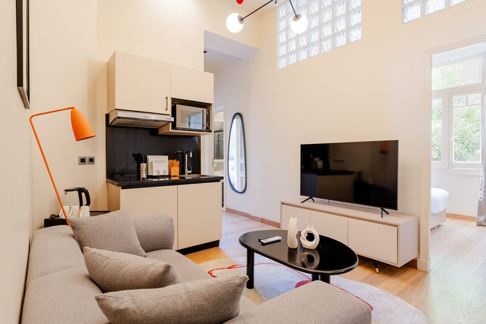 Apartment, 2 Bedrooms | Living area | 45-inch Smart TV with digital channels, streaming services