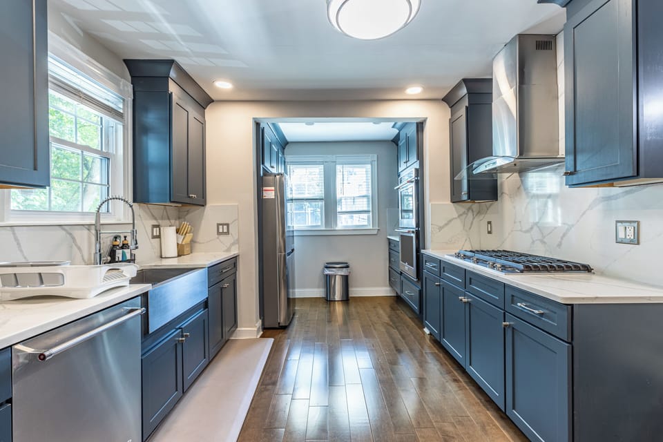 Modern kitchen with premium appliances & tons of counter space.